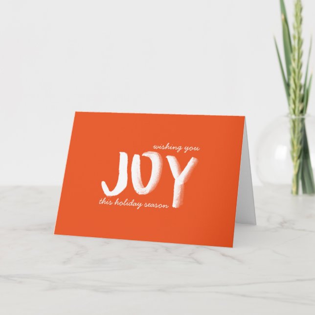Tarjeta Festiva Hand Lettered Joy Greeting Card (Anverso)