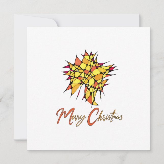 Tarjeta Festiva Handmade Christmas Card with Star Graphic (Anverso)