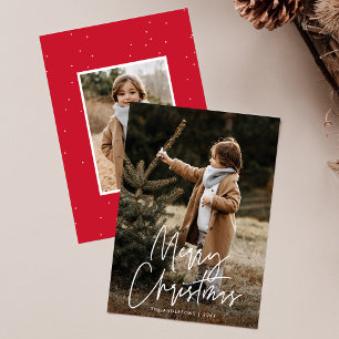 Tarjeta Festiva Handwritten Script Merry Christmas 2 Photo