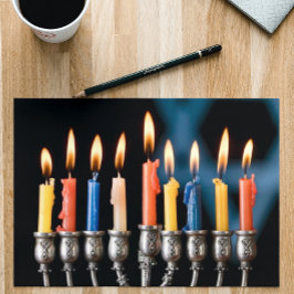 Tarjeta Festiva Hannukah Menorah