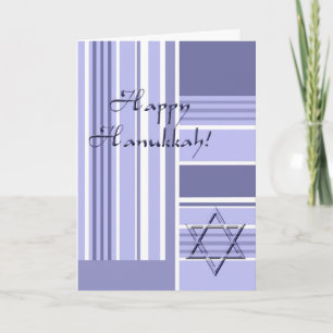 Tarjeta Festiva Hannukah-Stripes con Estrella de David