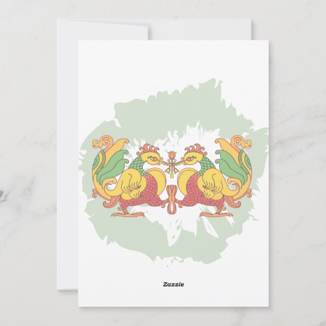 Tarjeta Festiva Hansa Puttuwa – Two Entwined Swans (Reverso)