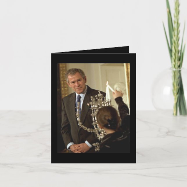 Tarjeta Festiva Hanukah feliz de George W. Bush (Anverso)