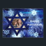 Tarjeta Festiva Hanukkah 1 Foto Familia Niños Azul<br><div class="desc">Hanukkah 1 Tarjeta de vacaciones azul para niños de familias fotográficas</div>