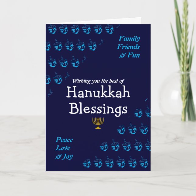 TARJETA FESTIVA HANUKKAH BLESSINGS (Anverso)