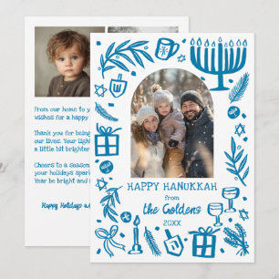 Tarjeta Festiva Hanukkah Caprichoso Arco Personalizado 3 FOTO Cute