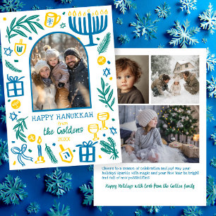 Tarjeta Festiva Hanukkah Caprichoso Arco Personalizado 4 FOTOS