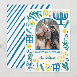 Tarjeta Festiva Hanukkah Caprichoso Foto de Archivo Personalizada 