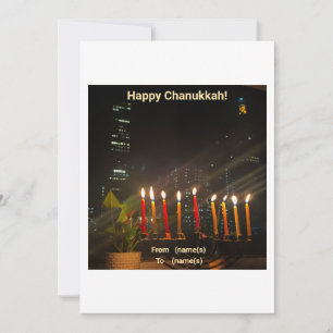 Tarjeta Festiva Hanukkah Card Menorah