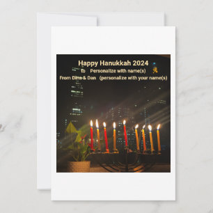 Tarjeta Festiva Hanukkah Card Menorah