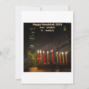 Tarjeta Festiva Hanukkah Card Menorah