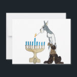 Tarjeta Festiva Hanukkah - Chanukah card<br><div class="desc">no really there skirts are kinda long and if they get to close to a candle they go .. FOOSSHHHH!!!!  then look like Chihuahuas . BUT EVEN SO!  THESE TWO ARE PRECARIOUSLY WISHING YOU A BLESSED AND HAPPY FESTIVAL OF THE LIGHTS .</div>
