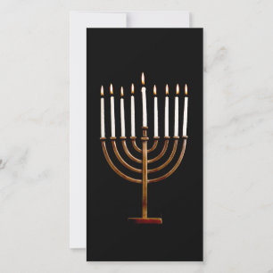 Tarjeta Festiva Hanukkah Chanukah Hanukah Hannukah Menorah Candles