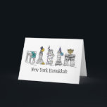Tarjeta Festiva Hanukkah Chanukah Holiday NYC<br><div class="desc">Tarjeta de vacaciones con mi ilustracion original de pluma y tinta "New York Hanukkah". La tarjeta incluye el edificio Chrysler, el edificio Empire State, el Washington Square Arch, el puente de Brooklyn y la Estatua de la Libertad "vestida" para las vacaciones de invierno. ¿No ves lo que estás buscando? ¿Necesita...</div>