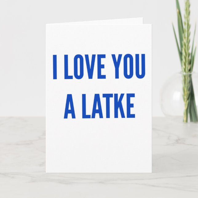 Tarjeta Festiva Hanukkah chanukah te amo un latke divertido (Anverso)