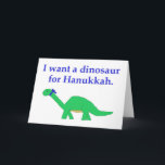 Tarjeta Festiva Hanukkah Dinosaur<br><div class="desc">¡Que alguien sepa lo que le gustaría a Hannukah!</div>