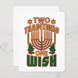 Tarjeta Festiva Hanukkah Dos tradiciones que uno quiere Christmukk
