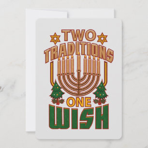 Tarjeta Festiva Hanukkah Dos tradiciones que uno quiere Christmukk