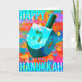 Tarjeta Festiva Hanukkah Dreidel