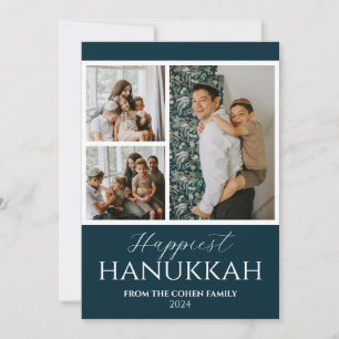 Tarjeta Festiva Hanukkah Elegant 3 Fotografía simple y moderna