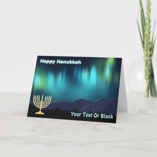 Tarjeta Festiva Hanukkah feliz - Aurora Borealis