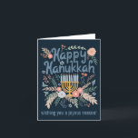 Tarjeta Festiva Hanukkah FLorals PERSONALIZADO de arte dibujado a<br><div class="desc">¡Dulce dibujo de paloma para desear a alguien unas vacaciones felices! ¡Añade tus propias fotos y texto! Haga clic en "personalizar" para agregar sus propias fotos y texto al interior y cambiar el texto y la ilustración en la parte delantera y trasera. También puedes cambiar colores y fuentes, todo es...</div>