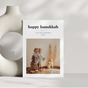 Tarjeta Festiva Hanukkah Fotográfico Minimalista Moderno Escandina