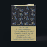 Tarjeta Festiva Hanukkah Gracioso Dreidel Gold y Blue<br><div class="desc">"Dreidel" humorístico Hanukkah/Chanukah, tarjeta de felicitación. Disfruta otra graciosa tarjeta de felicitación "Define This". Esta divertida tarjeta de vacaciones "Dreidel" es justo para todos sus amigos y familia este año. Como siempre, los elementos de diseño se pueden editar: mover, cambiar el tamaño, girar, etc. Los colores de fondo se pueden...</div>