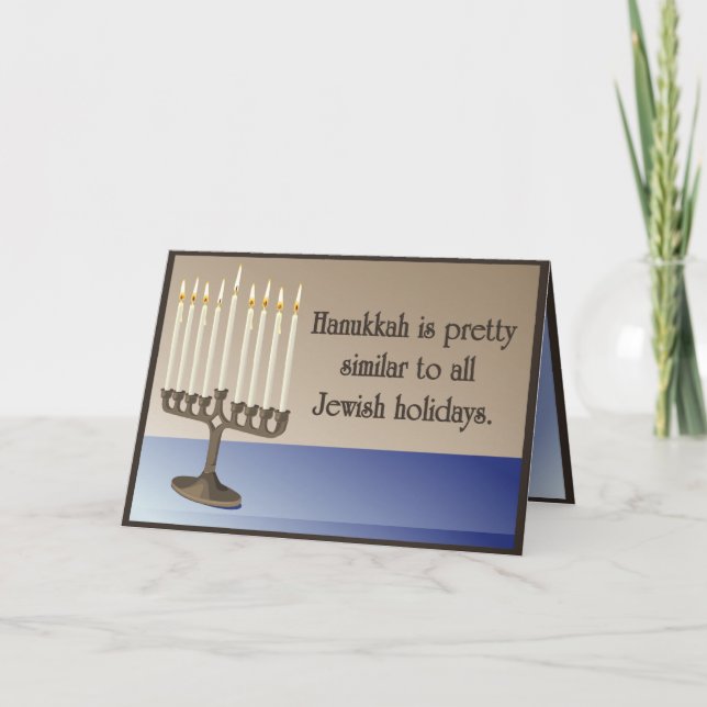 Tarjeta Festiva Hanukkah humorístico (Anverso)