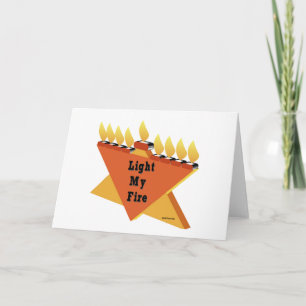 TARJETA FESTIVA HANUKKAH ILUMINA MI REGALO MENORAH DE INCENDIO