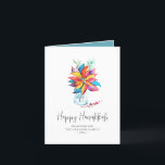 Tarjeta Festiva Hanukkah llama a Poinsettia de colores rusos<br><div class="desc">Estas tarjetas Hanukkah presentan una colorida fuente de agua en un tarro de conservas. Las palabras "Happy Hanukkah" están en la tipografía de moda. Utilice los campos de plantilla para agregar la información del personalizado. Una elección rústica y festiva para las vacaciones. Arte y diseño únicos por Victoria Grigalunas de...</div>