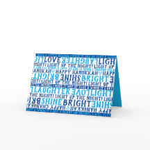 HANUKKAH Love Light Laughter Typoch Blue