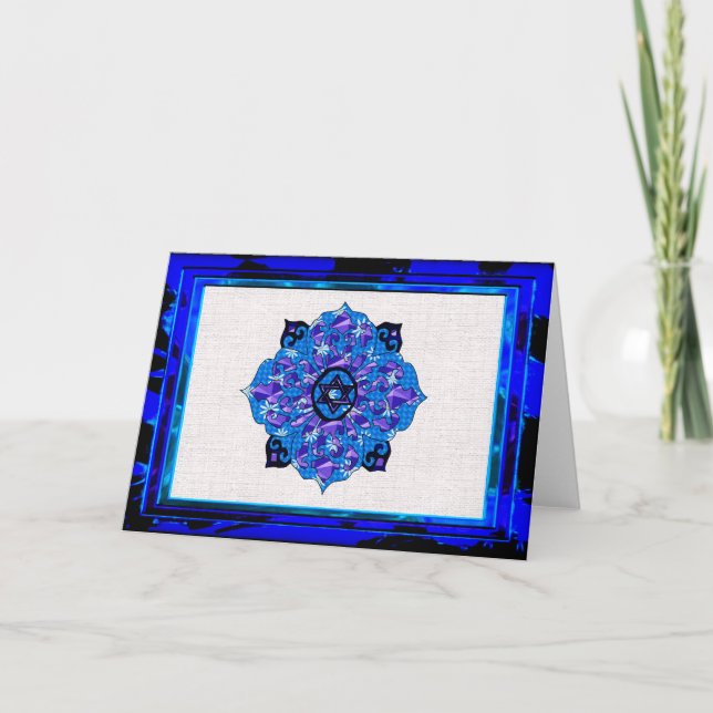 Tarjeta Festiva Hanukkah Mandela (Anverso)