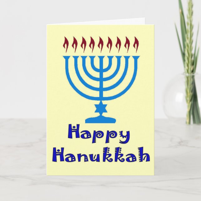 Tarjeta Festiva Hanukkah menorah (Anverso)