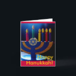 Tarjeta Festiva Hanukkah Menorah Card-Colors<br><div class="desc">Esta preciosa tarjeta es perfecta para celebrar Hanukkah.</div>