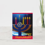 Tarjeta Festiva Hanukkah Menorah Card-Colors<br><div class="desc">Esta preciosa tarjeta es perfecta para celebrar Hanukkah.</div>