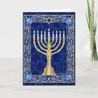 Tarjeta Festiva Hanukkah Menorah Notecard