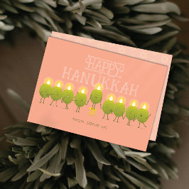 Tarjeta Festiva Hanukkah Menorah Olives | Grupo de puntas