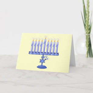 Tarjeta Festiva Hanukkah Menorah (personalizable)