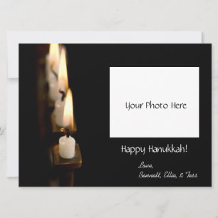 Tarjeta Festiva Hanukkah Menorah personalizado con foto