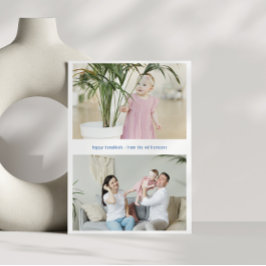 Tarjeta Festiva Hanukkah Minimalista moderno Tres fotos familiares