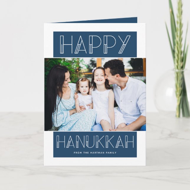 Tarjeta Festiva Hanukkah moderno | Foto (Anverso)