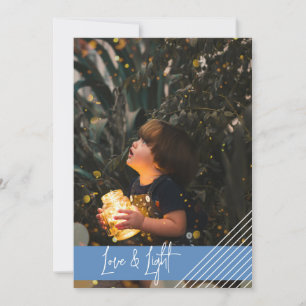 Tarjeta Festiva Hanukkah moderno y simple amor y luz