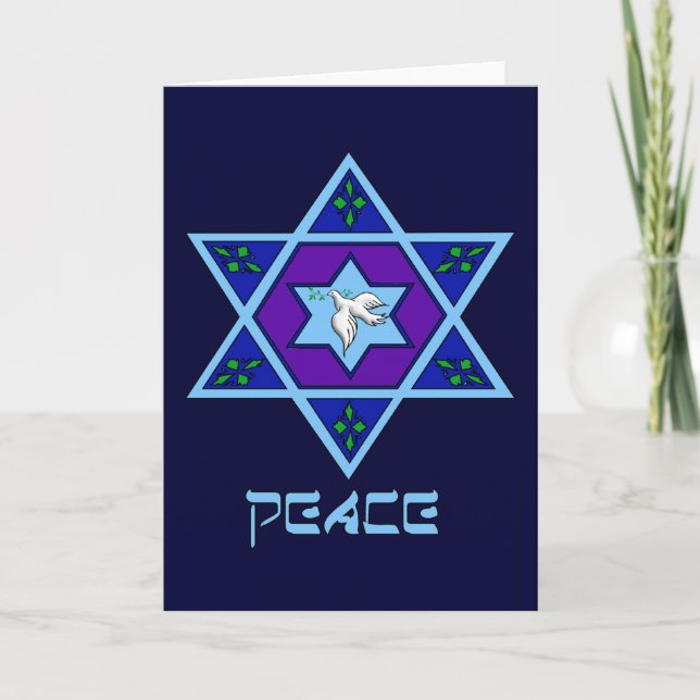 Tarjeta Festiva Hanukkah Peace Art (Anverso)