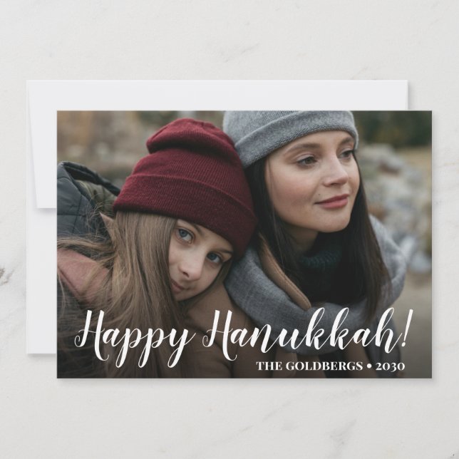 Tarjeta Festiva Hanukkah Photo Holiday Card (Anverso)