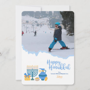 Tarjeta Festiva Hanukkah Photo Holiday Card