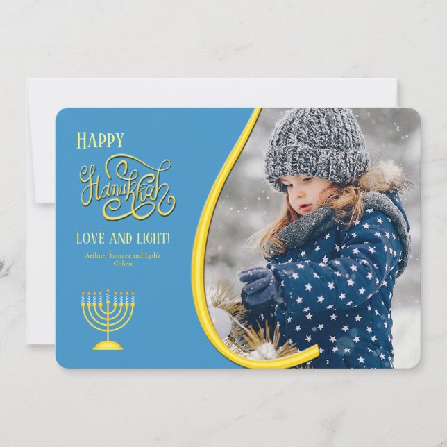 Tarjeta Festiva Hanukkah Photo Holiday Card 2 (Anverso)