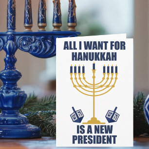 Tarjeta Festiva Hanukkah político judío anti Trump