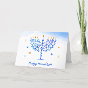 Tarjeta Festiva ¡Hanukkah sameach! Felices saludos de Hanukkah