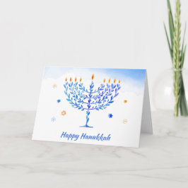 Tarjeta Festiva ¡Hanukkah sameach! Felices saludos de Hanukkah